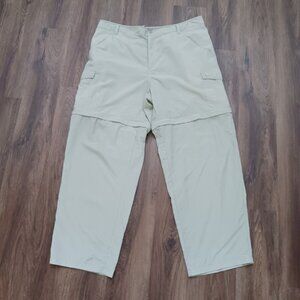 Columbia Convertible Zip Off Pants Shorts Beige 38 x 29 PFG Women's